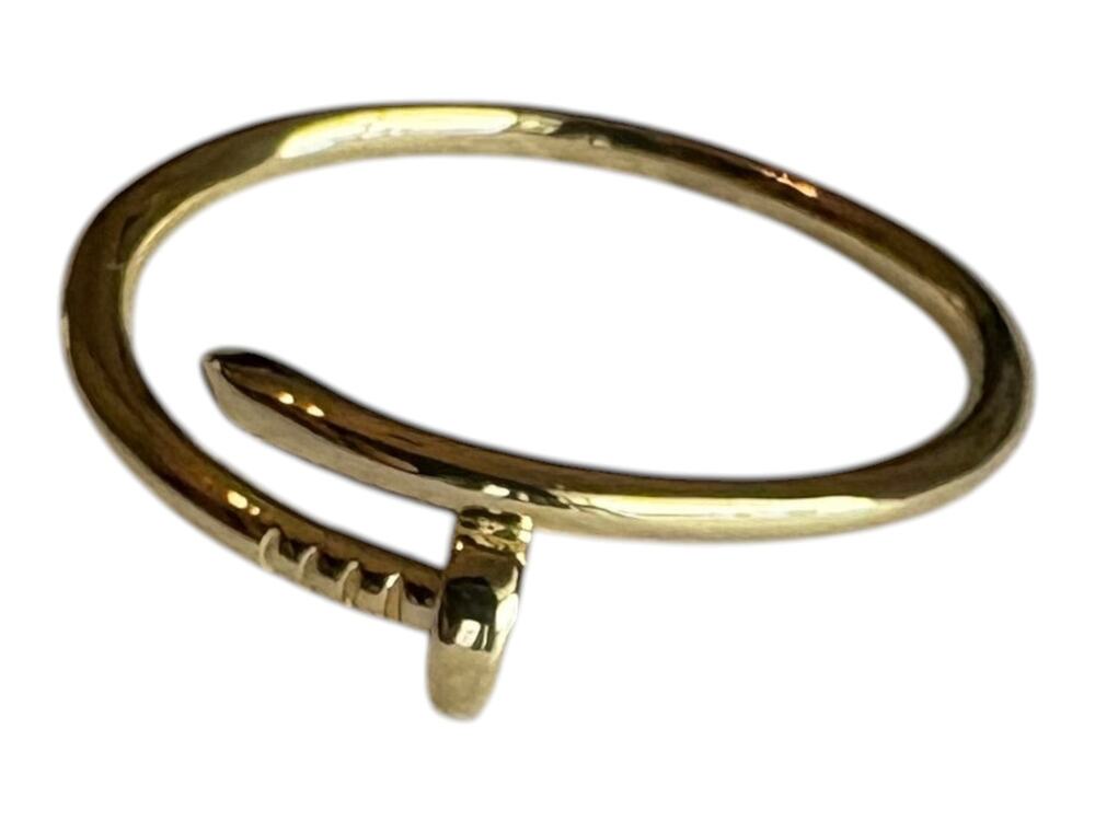 Macy's 18k Gold Plated Nail Ring Womens Thin Stacking Band - Size 7